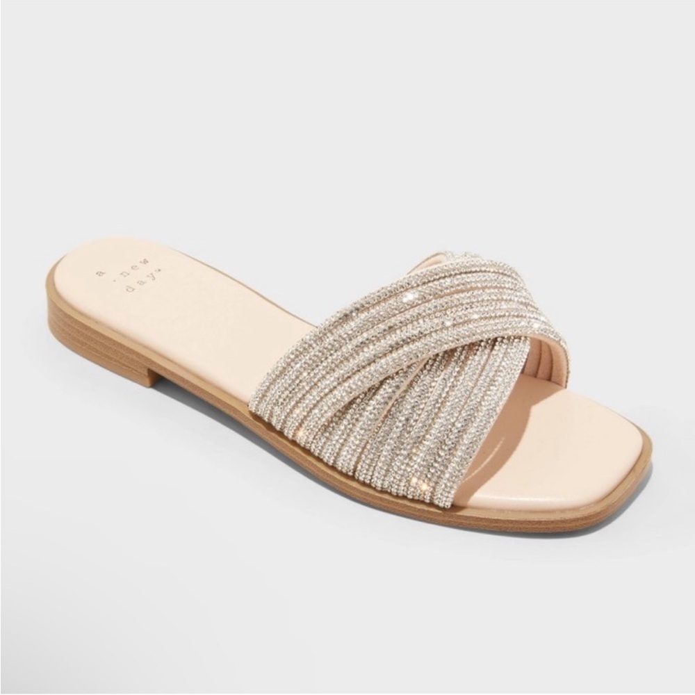 A New Day Felicia Rhinestone Slide Sandals